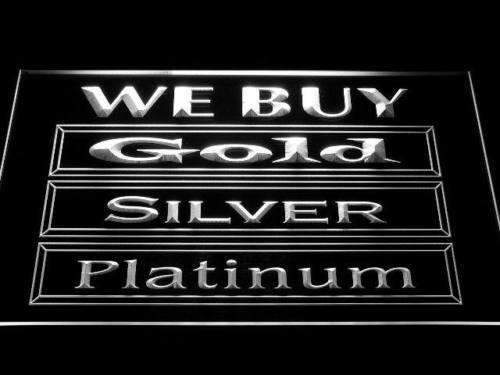 We Buy Gold Silver Platinum LED Light Sign - Way Up Gifts