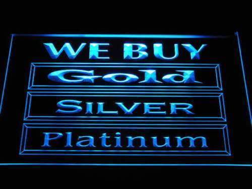 We Buy Gold Silver Platinum LED Light Sign - Way Up Gifts