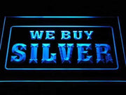We Buy Silver LED Light Sign - LED Gift Works