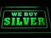 We Buy Silver LED Light Sign - LED Gift Works