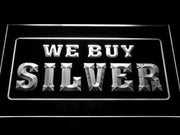 We Buy Silver LED Light Sign - LED Gift Works