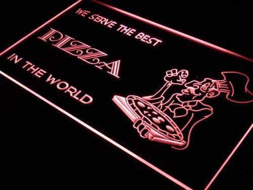 We Serve Best Pizza LED Light Sign - LED Gift Works