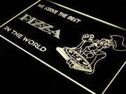 We Serve Best Pizza LED Light Sign - LED Gift Works