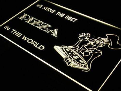 We Serve Best Pizza LED Light Sign - LED Gift Works