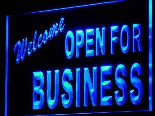 Welcome Open for Business LED Light Sign - LED Gift Works