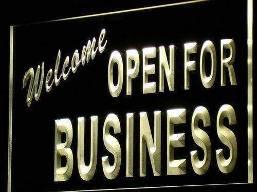 Welcome Open for Business LED Light Sign - LED Gift Works