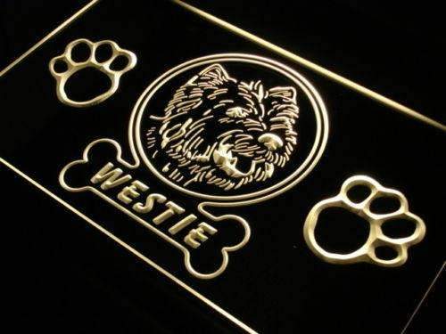 West Highland White Terrier Westie LED Light Sign - LED Gift Works