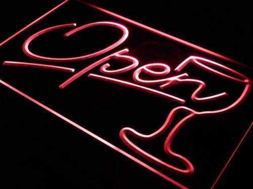 Wine Bar Open LED Light Sign - LED Gift Works