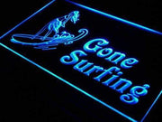 Woman Surfer Gone Surfing LED Light Sign - LED Gift Works