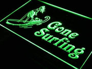 Woman Surfer Gone Surfing LED Light Sign - LED Gift Works
