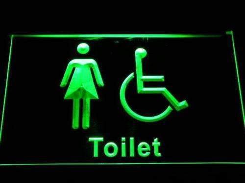 Womens with Handicap Restroom LED Light Sign - Way Up Gifts