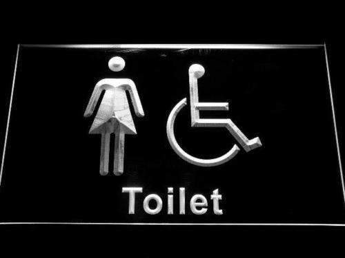 Womens with Handicap Restroom LED Light Sign - Way Up Gifts
