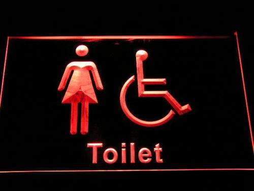 Womens with Handicap Restroom LED Light Sign - Way Up Gifts