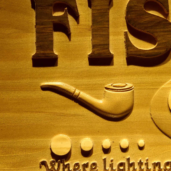 Personalized Cigar Bar Custom Wood Sign 3D Engraved Wall Plaque - Way Up Gifts