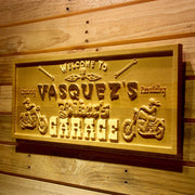 Personalized Motorcycle Biker's Garage Custom Wood Sign 3D Engraved Wall Plaque - LED Gift Works