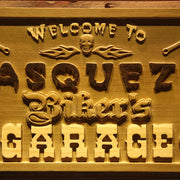Personalized Motorcycle Biker's Garage Custom Wood Sign 3D Engraved Wall Plaque - LED Gift Works