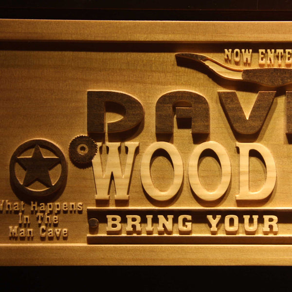 Personalized Garage Man Cave Wood Shop Custom Wood Sign 3D Engraved Wall Plaque - Way Up Gifts