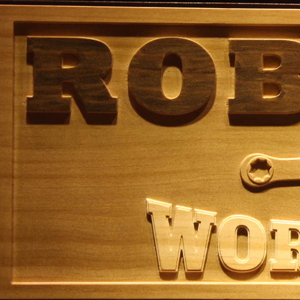 Personalized My Tools Workshop Custom Wood Sign 3D Engraved Wall Plaque - Way Up Gifts
