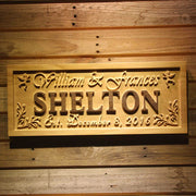 Personalized Couples Name Wedding Date Custom Wood Sign 3D Engraved Wall Plaque - LED Gift Works