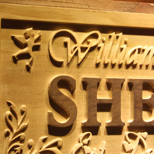 Personalized Couples Name Wedding Date Custom Wood Sign 3D Engraved Wall Plaque - LED Gift Works
