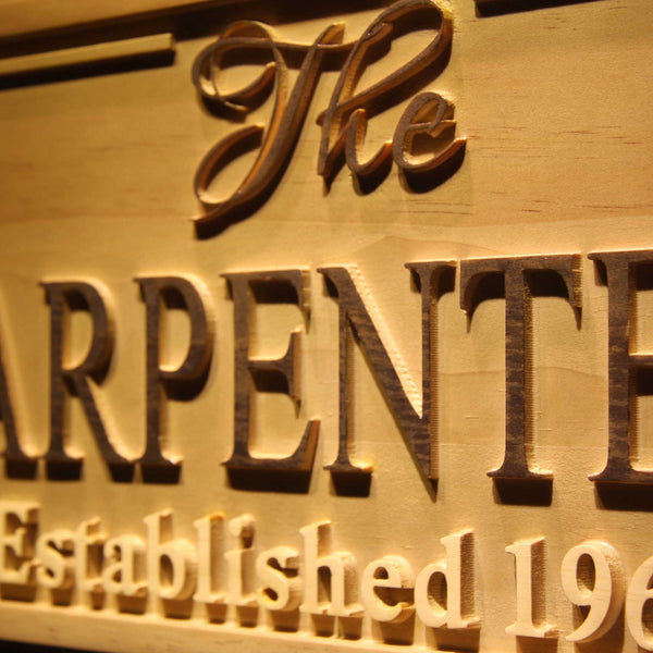 Personalized Couples Name Wedding Year Custom Wood Sign 3D Engraved Wall Plaque - Way Up Gifts