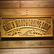 Personalized Garage Woodworking Shop Custom Wood Sign 3D Engraved Wall Plaque - LED Gift Works