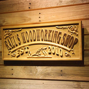 Personalized Garage Woodworking Shop Custom Wood Sign 3D Engraved Wall Plaque - LED Gift Works