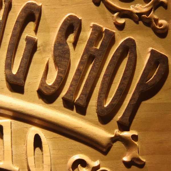 Personalized Garage Woodworking Shop Custom Wood Sign 3D Engraved Wall Plaque - LED Gift Works