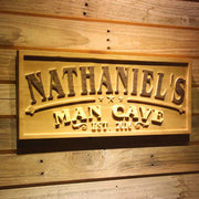 Personalized Man Cave Stars Custom Wood Sign 3D Engraved Wall Plaque - LED Gift Works