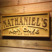 Personalized Man Cave Stars Custom Wood Sign 3D Engraved Wall Plaque - LED Gift Works