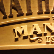 Personalized Man Cave Stars Custom Wood Sign 3D Engraved Wall Plaque - LED Gift Works