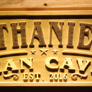 Personalized Man Cave Stars Custom Wood Sign 3D Engraved Wall Plaque - LED Gift Works