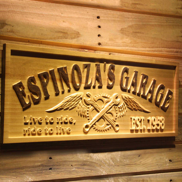 Personalized Handyman Tools Garage Live to Ride Custom Wood Sign 3D Engraved Wall Plaque - Way Up Gifts