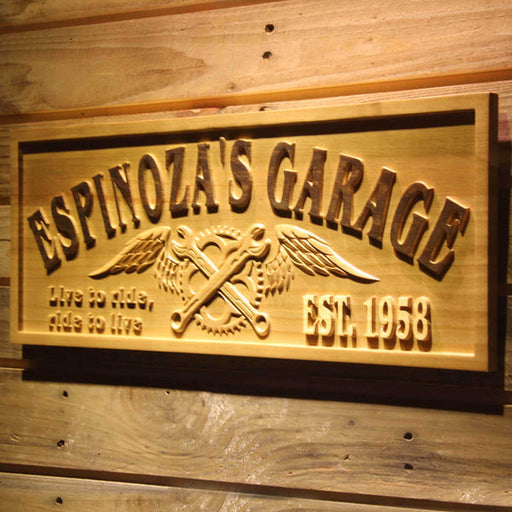 Personalized Handyman Tools Garage Live to Ride Custom Wood Sign 3D Engraved Wall Plaque - LED Gift Works