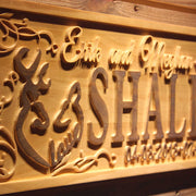 Personalized Couples Name Deer Love Wedding Custom Wood Sign 3D Engraved Wall Plaque - LED Gift Works