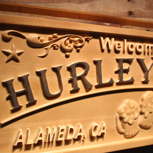 Personalized Pub Bar Custom Wood Sign 3D Engraved Wall Plaque - Way Up Gifts