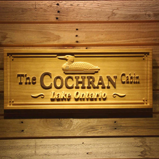 Personalized Duck Lake Cabin Custom Wood Sign 3D Engraved Wall Plaque - Way Up Gifts