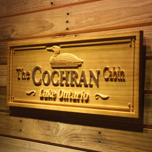 Personalized Duck Lake Cabin Custom Wood Sign 3D Engraved Wall Plaque - LED Gift Works