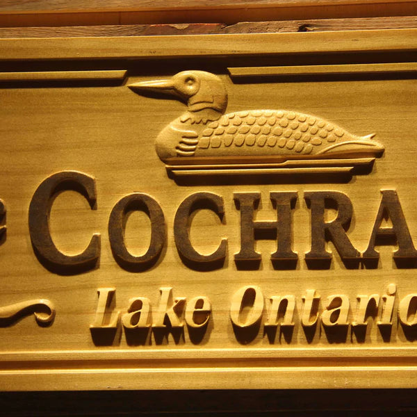 Personalized Duck Lake Cabin Custom Wood Sign 3D Engraved Wall Plaque - Way Up Gifts