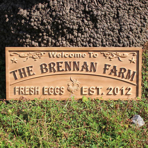Personalized Rooster Farm Custom Wood Sign 3D Engraved Wall Plaque - Way Up Gifts