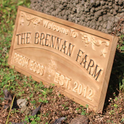 Personalized Rooster Farm Custom Wood Sign 3D Engraved Wall Plaque - LED Gift Works