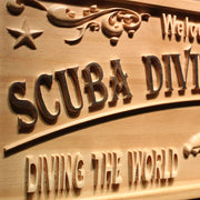 Personalized Beach Decor Scuba Diving Custom Wood Sign 3D Engraved Wall Plaque - LED Gift Works