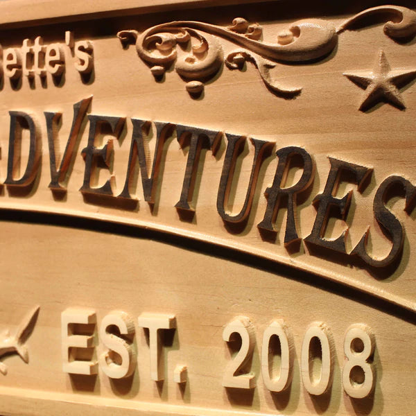 Personalized Beach Decor Scuba Diving Custom Wood Sign 3D Engraved Wall Plaque - LED Gift Works