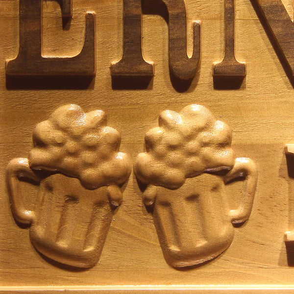 Personalized Beer Home Bar Lounge Custom Wood Sign 3D Engraved Wall Plaque - Way Up Gifts
