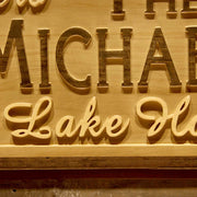 Personalized Lake House Custom Wood Sign 3D Engraved Wall Plaque - LED Gift Works