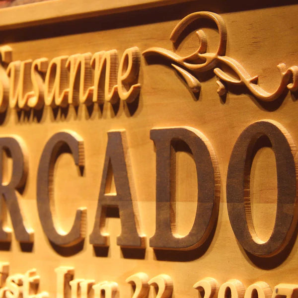 Personalized Couples Name Love Birds Wedding Custom Wood Sign 3D Engraved Wall Plaque - Way Up Gifts