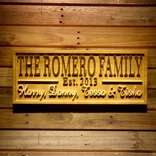 Personalized Family Names Custom Wood Sign 3D Engraved Wall Plaque - Way Up Gifts