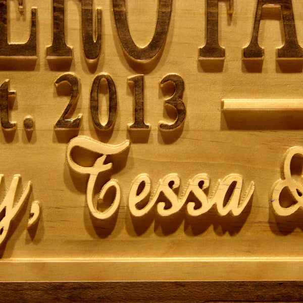 Personalized Family Names Custom Wood Sign 3D Engraved Wall Plaque - Way Up Gifts