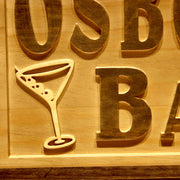 Personalized Home Cocktail Bar Custom Wood Sign 3D Engraved Wall Plaque - LED Gift Works
