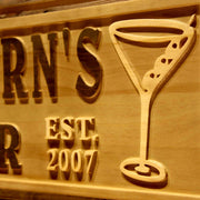 Personalized Home Cocktail Bar Custom Wood Sign 3D Engraved Wall Plaque - LED Gift Works